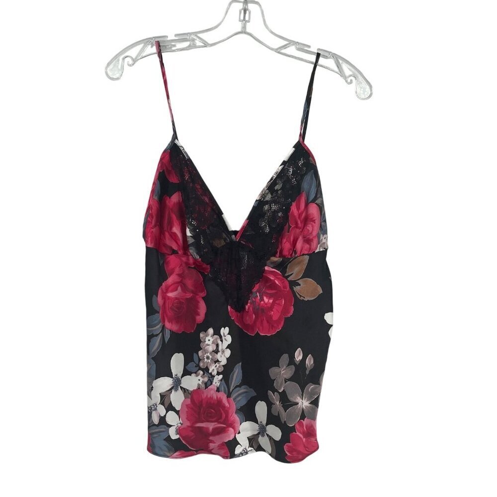New Lilac + London Satin Floral Cami Women's M Lace Winter Bloom‎
